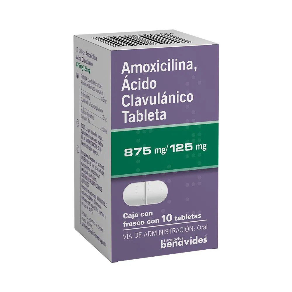 875 mg Amoxicilina/125 mg Ácido Clavulánico