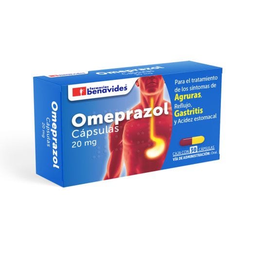 Alivio de Acidez Estomacal Fabe Omeprazol 20 mg 30 cápsulas