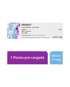 100 U/ 33 mcg / 3 ml Insulina Glargina + Lixisenatida