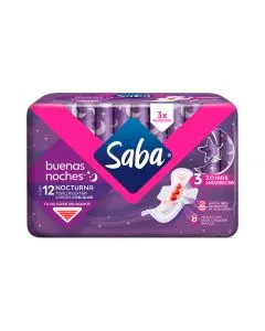 Buenas Noches 3x Protección Toallas Femeninas Extra Largas con Alas Flujo Súper Abundante