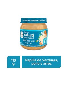 Papilla Comidita Casera Pollo, Verduras y Arroz Etapa 2 Natural